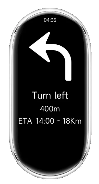 Notify Maps App running on Xiaomi smartwatch with navigation indications