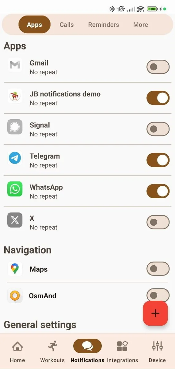 Mi Band Notify App Screenshot - Notifications Page