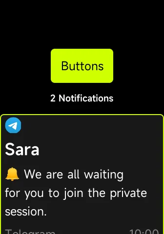 Custom theme preview for Notify app additional screen