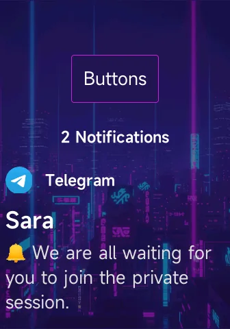 Custom theme preview for Notify app main screen