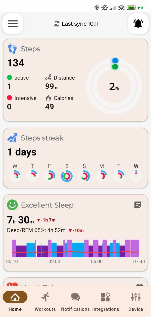 Mi Band Notify App Screenshot - Home Screen