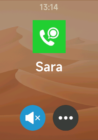 Custom theme preview for Notify app incoming call screen