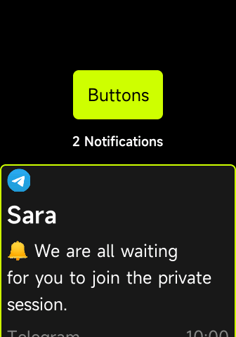 Custom theme preview for Notify app additional screen